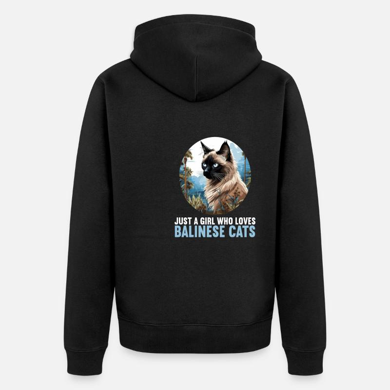 Chat balinais Balinesenkatze - Veste à capuche bio Premium Unisexe - noir