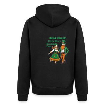 IRISH DANCE CELTIC BEATS DANCING FEATS - Unisex Premium Bio Zip Hoodie - Schwarz - Hinten - Nico (187cm)