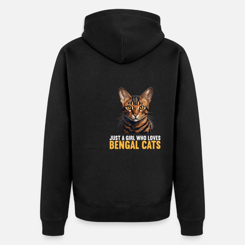 Chat du Bengale Bengalkatze - Veste à capuche bio Premium Unisexe - noir