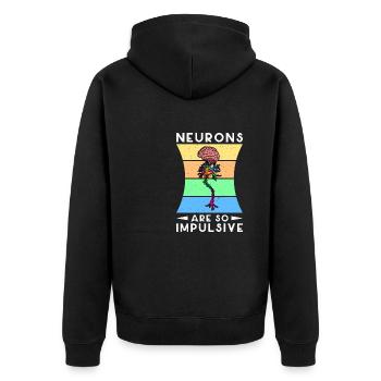 Gehirn Arzt Neurologie Anatomie Neurochirurg - Unisex Premium Bio Zip Hoodie - Schwarz - Hinten - Nico (187cm)