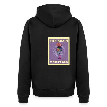 Neurologe Gehirn Neurochirurg Neuron Arzt - Unisex Premium Bio Zip Hoodie - Schwarz - Hinten - Nico (187cm)