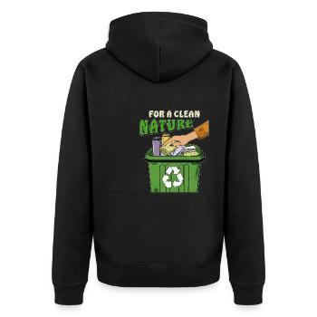 POUBELLE POUR UNE NATURE PROPRE - Veste à capuche bio Premium Unisexe - noir - Dos - Nico (187cm)