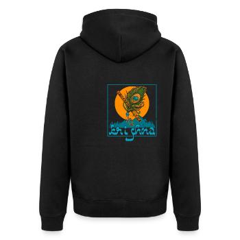 Hindu Buddhist Krishna Yoga Zen Buddhist - Unisex Premium Bio Zip Hoodie - Schwarz - Hinten - Nico (187cm)