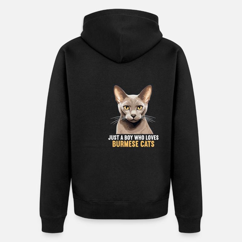 Chat birman Birmanie Katze - Veste à capuche bio Premium Unisexe - noir
