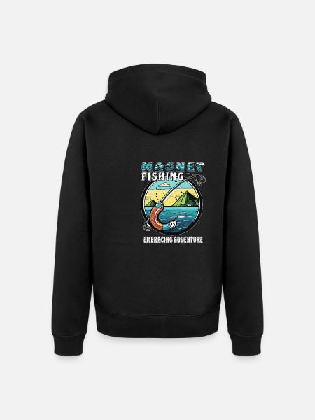 MAGNET FISHING EMBRACING ADVENTURE - Unisex Premium Organic Zip Hoodie - black