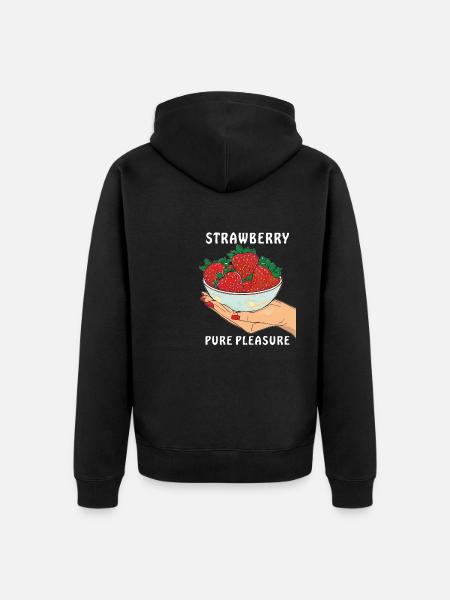 STRAWBERRY PURE PLEASURE - Unisex Premium Organic Zip Hoodie - black