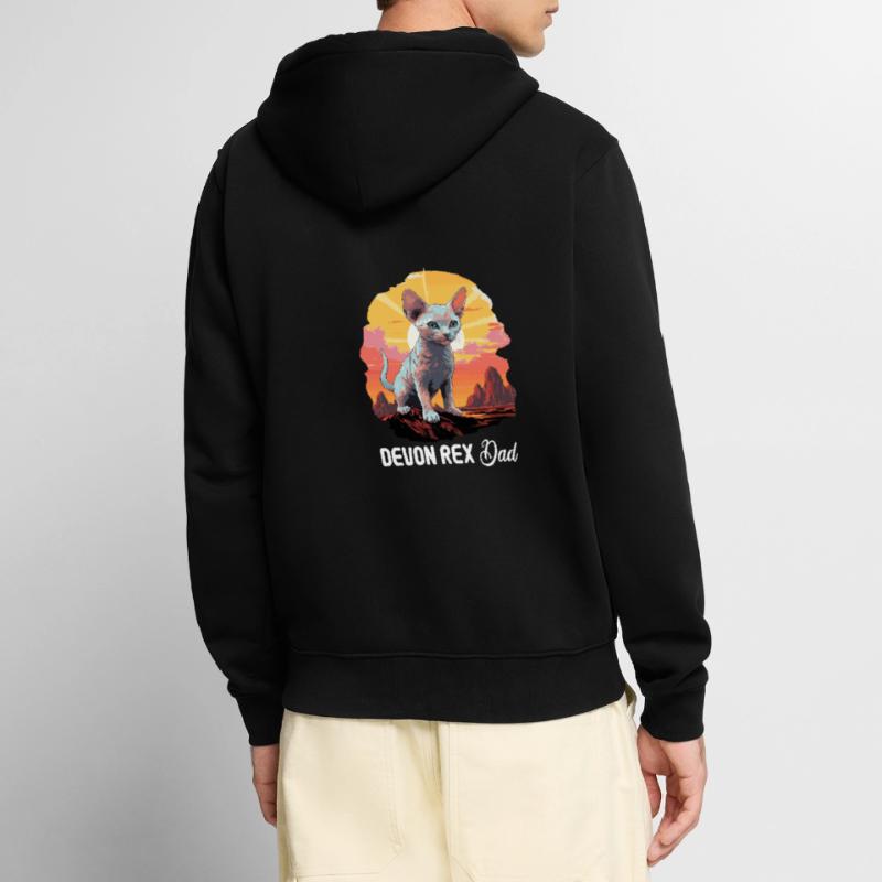 Devon Rex Kitten Devon Rex Cat Unisex Premium Organic Zip Hoodie
