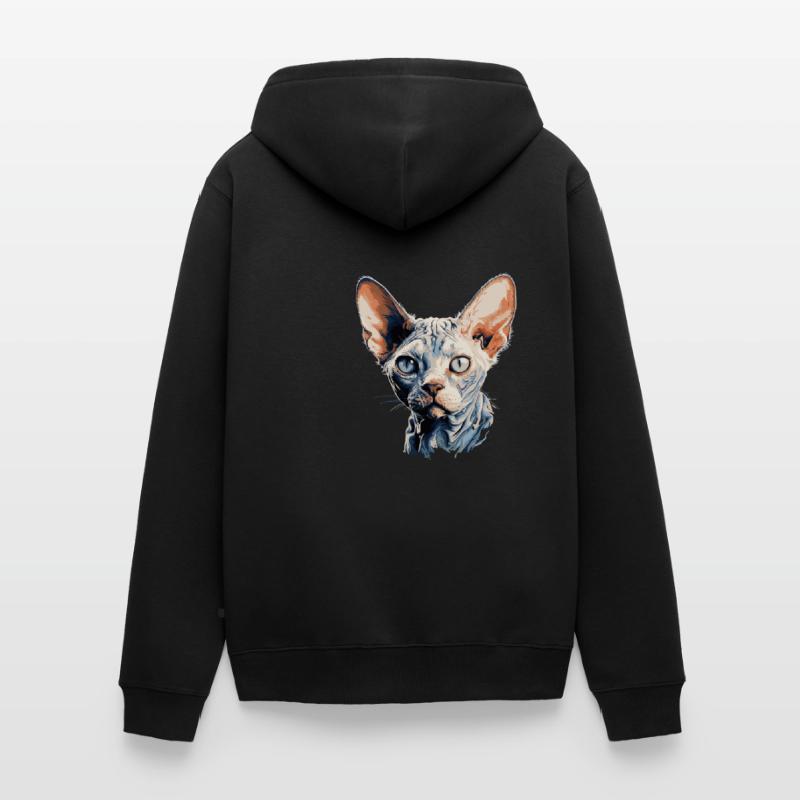 Devon Rex Kitten Devon Rex Cat Unisex Premium Organic Zip Hoodie