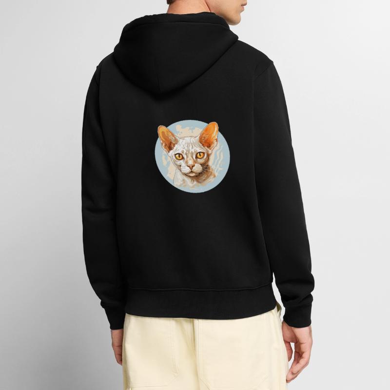 Devon Rex Kätzchen Devon Rex Katze Unisex Premium Bio Zip Hoodie