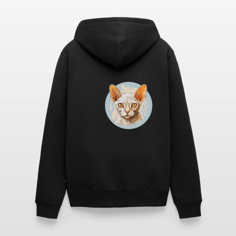 Devon Rex Kätzchen Devon Rex Katze Unisex Premium Bio Zip Hoodie