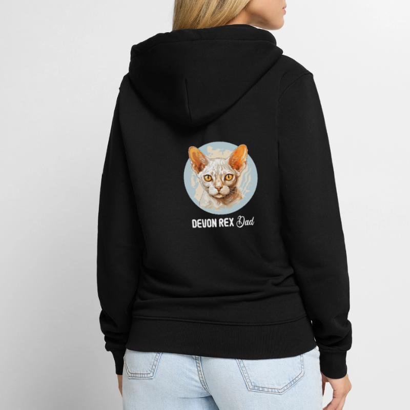 Devon Rex Kitten Devon Rex Cat Unisex Premium Organic Zip Hoodie