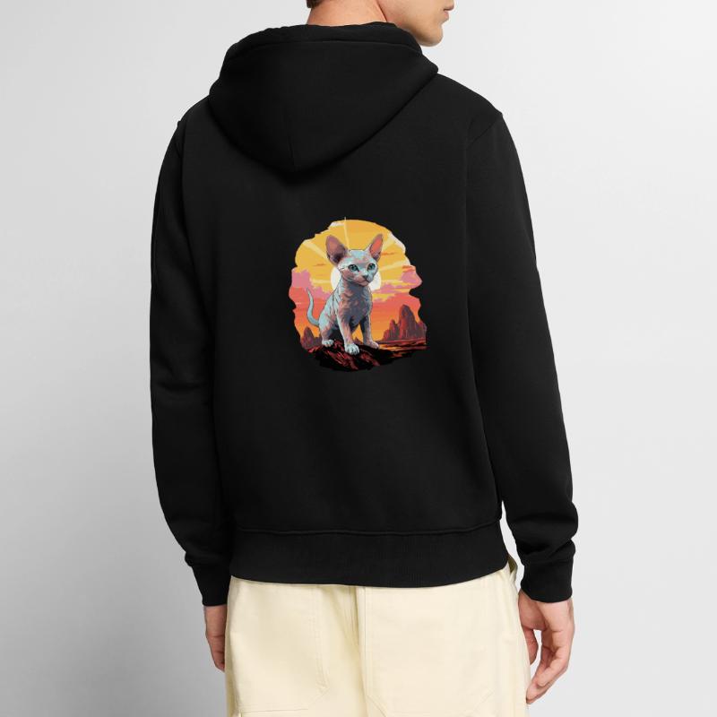 Devon Rex Kätzchen Devon Rex Katze Unisex Premium Bio Zip Hoodie