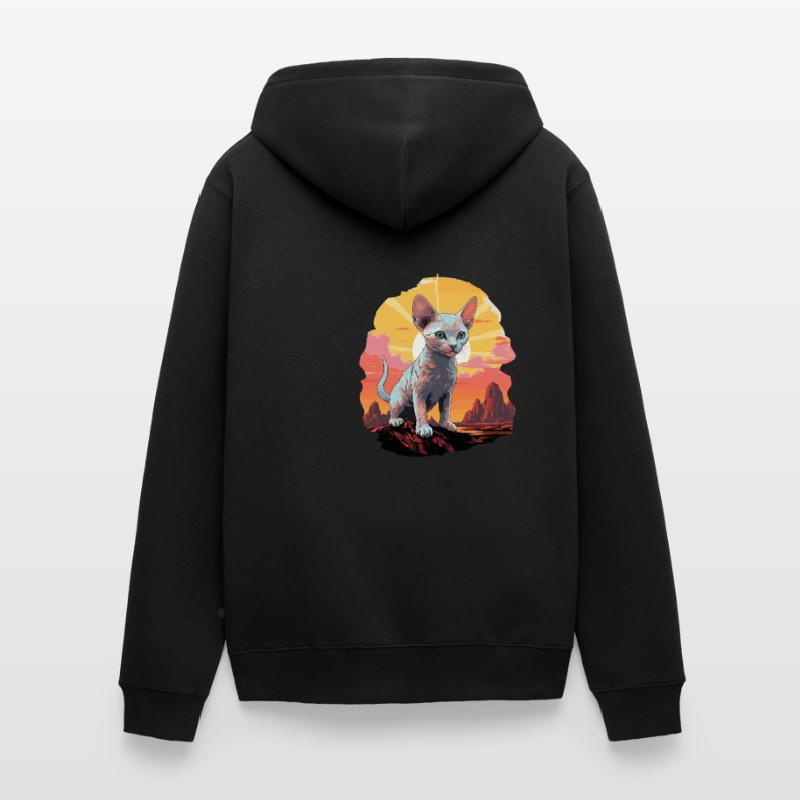 Devon Rex Kätzchen Devon Rex Katze Unisex Premium Bio Zip Hoodie