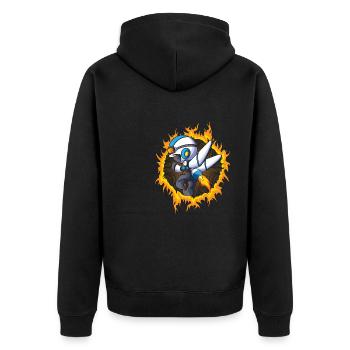Garçon de l’espace avec fond de feu en demi-teinte - Veste à capuche bio Premium Unisexe - noir - Dos - Nico (187cm)