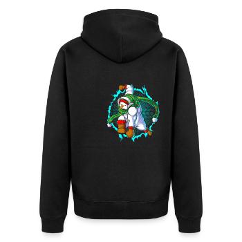 The snowman is ready for the attack - Unisex Premium Organic Zip Hoodie - black - Back - Nico (187cm)