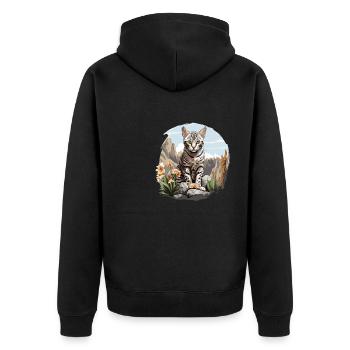 Egyptian Mau Kätzchen Katze Ägyptische Mau - Unisex Premium Bio Zip Hoodie - Schwarz - Hinten - Nico (187cm)