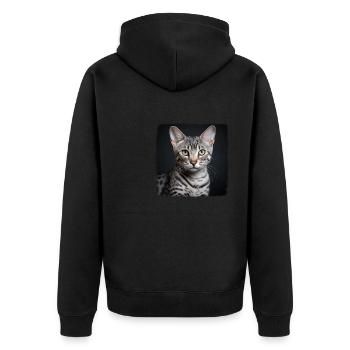 Egyptian Mau Kätzchen Katze Ägyptische Mau - Unisex Premium Bio Zip Hoodie - Schwarz - Hinten - Nico (187cm)