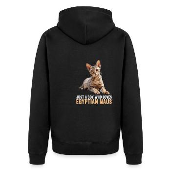 Egyptian Mau Kätzchen Katze Ägyptische Mau - Unisex Premium Bio Zip Hoodie - Schwarz - Hinten - Nico (187cm)