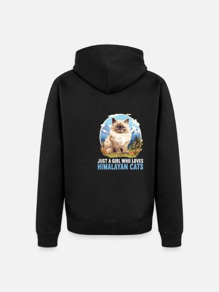 Himalayan Cat Colourpoint Katze - Unisex Premium Organic Zip Hoodie - black