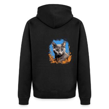 Chaton Korat Chat Korat - Veste à capuche bio Premium Unisexe - noir - Dos - Nico (187cm)