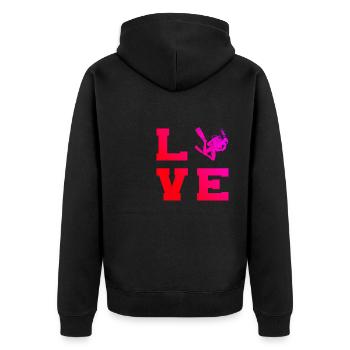 Scuba Tauchen Diving Scuba Diver Scuba Taucher - Unisex Premium Bio Zip Hoodie - Schwarz - Hinten - Nico (187cm)
