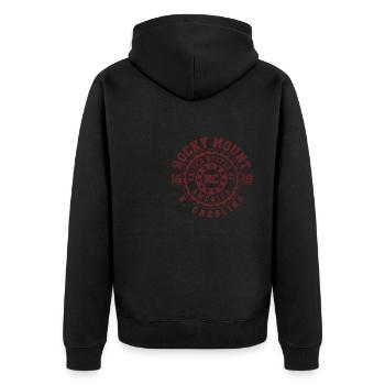 Rocky Mount NC | North Carolina Travel Gift - Unisex Premium Organic Zip Hoodie - black - Back - Nico (187cm)