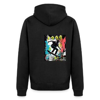 1994 SKAETER Born in the best year - Unisex Premium Bio Zip Hoodie - Schwarz - Hinten - Nico (187cm)