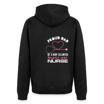 Fier papa d’une infirmière en soins palliatifs très talentueuse - Veste à capuche bio Premium Unisexe - noir - Dos - Nico (187cm)