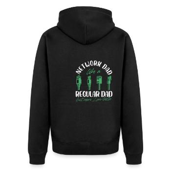 Papa De Réseau Comme Un Papa Ordinaire Mais Plus Lan-Tastic - Veste à capuche bio Premium Unisexe - noir - Dos - Nico (187cm)