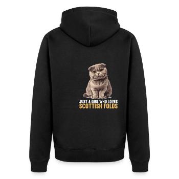 Scottish Fold Kätzchen Scottish Fold Katze - Unisex Premium Bio Zip Hoodie - Schwarz - Hinten - Nico (187cm)