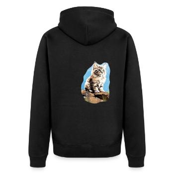 Chat sibérien Sibirische Katze - Veste à capuche bio Premium Unisexe - noir - Dos - Nico (187cm)