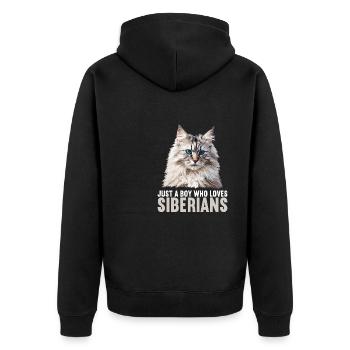 Chat Sibérien Sibirische Katze - Veste à capuche bio Premium Unisexe - noir - Dos - Nico (187cm)