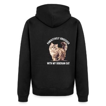 Chat Sibérien Sibirische Katze - Veste à capuche bio Premium Unisexe - noir - Dos - Nico (187cm)