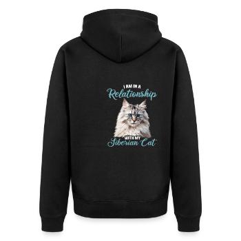 Chat Sibérien Sibirische Katze - Veste à capuche bio Premium Unisexe - noir - Dos - Nico (187cm)