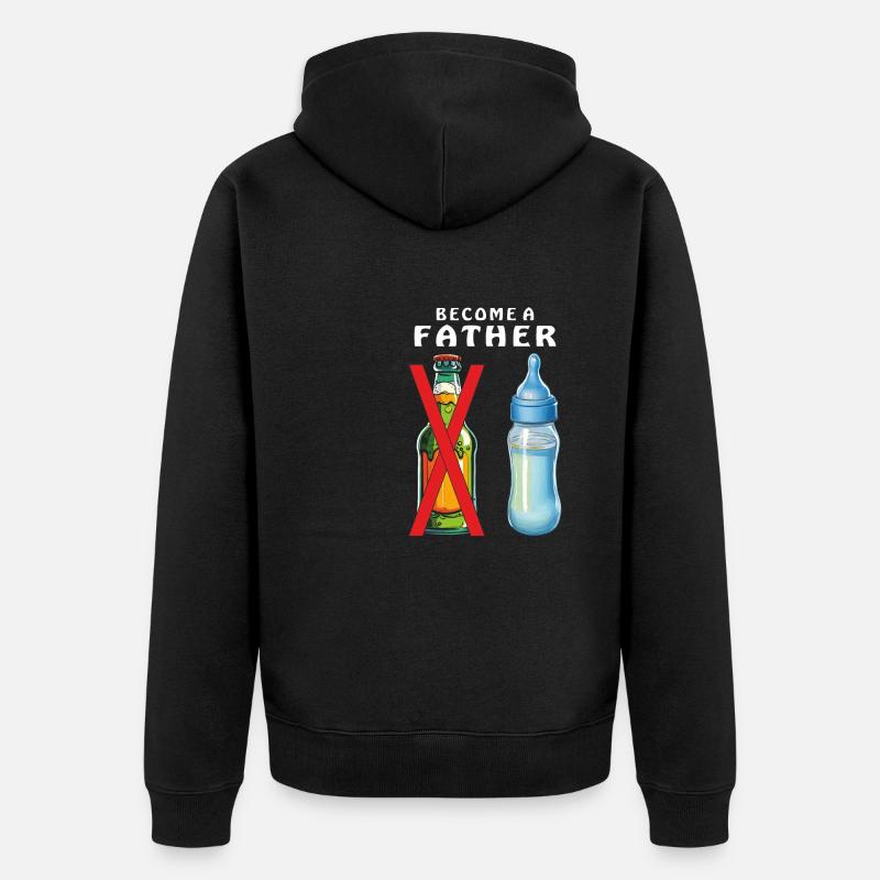 BIBERON DEVENIR PAPA - Veste à capuche bio Premium Unisexe - noir