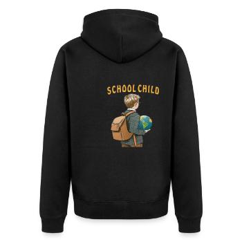 SCHOOL CHILD - Unisex Premium Bio Zip Hoodie - Schwarz - Hinten - Nico (187cm)