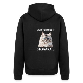 Chat Sibérien Sibirische Katze - Veste à capuche bio Premium Unisexe - noir - Dos - Nico (187cm)