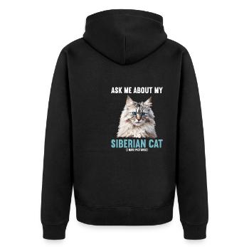 Chat Sibérien Sibirische Katze - Veste à capuche bio Premium Unisexe - noir - Dos - Nico (187cm)