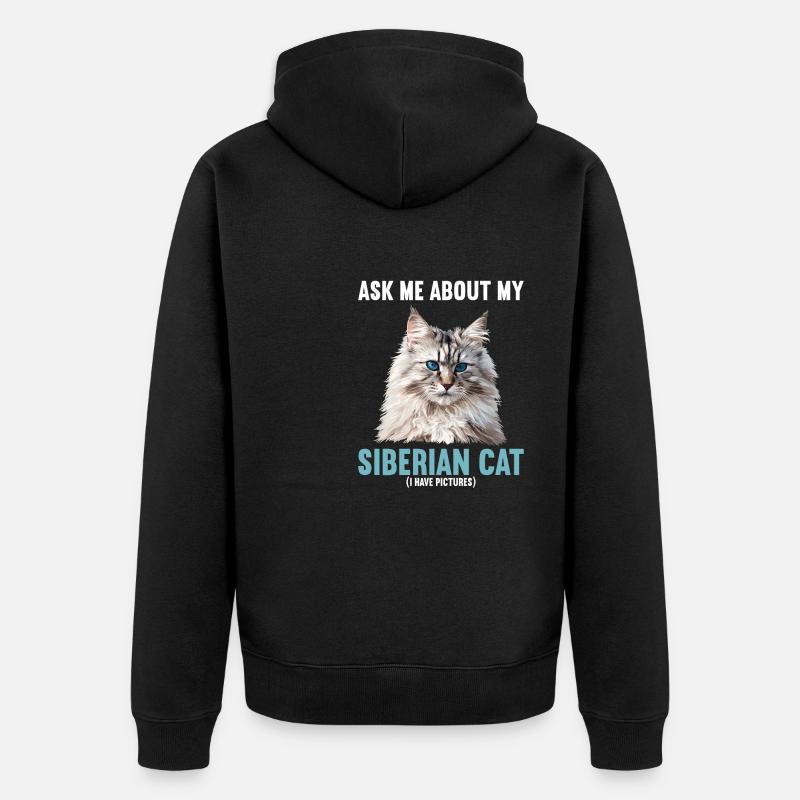 Chat Sibérien Sibirische Katze - Veste à capuche bio Premium Unisexe - noir
