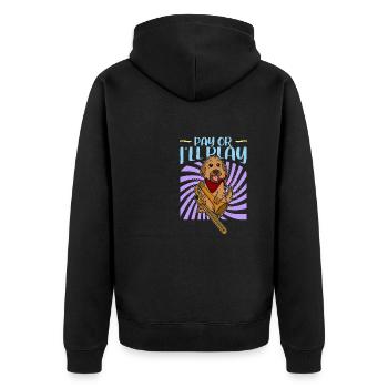 Posaunist Musiker Trompete Musik Hund - Unisex Premium Bio Zip Hoodie - Schwarz - Hinten - Nico (187cm)