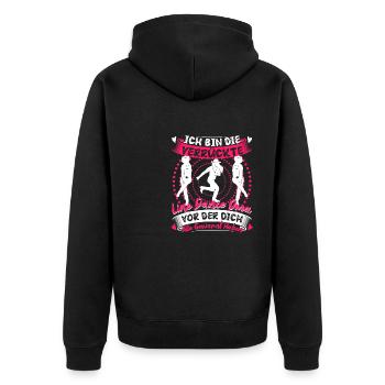 Line Dance Oma Tanzen Cowboystiefel - Unisex Premium Bio Zip Hoodie - Schwarz - Hinten - Nico (187cm)