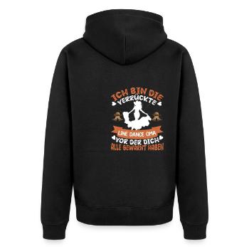 Line Dance Oma Tanzen Cowboystiefel - Unisex Premium Bio Zip Hoodie - Schwarz - Hinten - Nico (187cm)