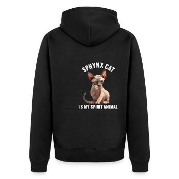 Chaton Sphynx Chat Sphynx - Veste à capuche bio Premium Unisexe - noir - Dos - Nico (187cm)