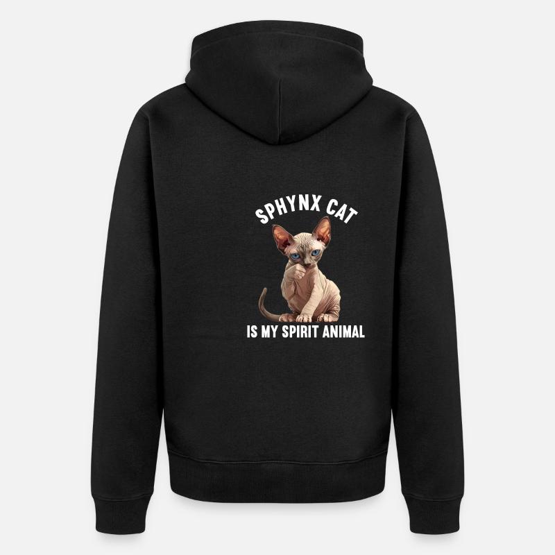 Sphynx Kätzchen Sphynx Katze - Unisex Premium Bio Zip Hoodie - Schwarz