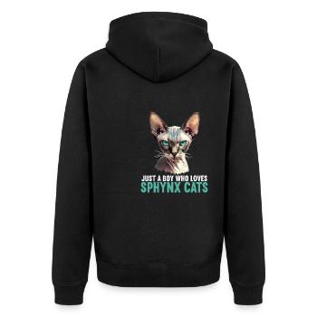 Chaton Sphynx Chat Sphynx - Veste à capuche bio Premium Unisexe - noir - Dos - Nico (187cm)