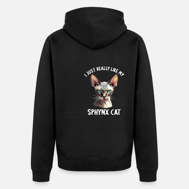 Sphynx Kätzchen Sphynx Katze - Unisex Premium Bio Zip Hoodie - Schwarz
