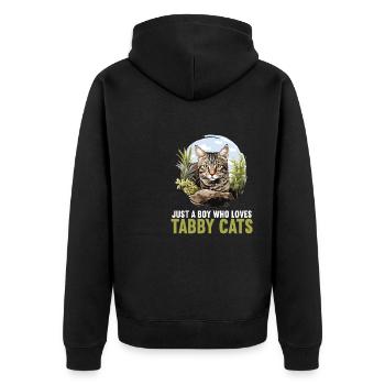 Tabby Kitten Tabby Cat - Unisex Premium Organic Zip Hoodie - black - Back - Nico (187cm)