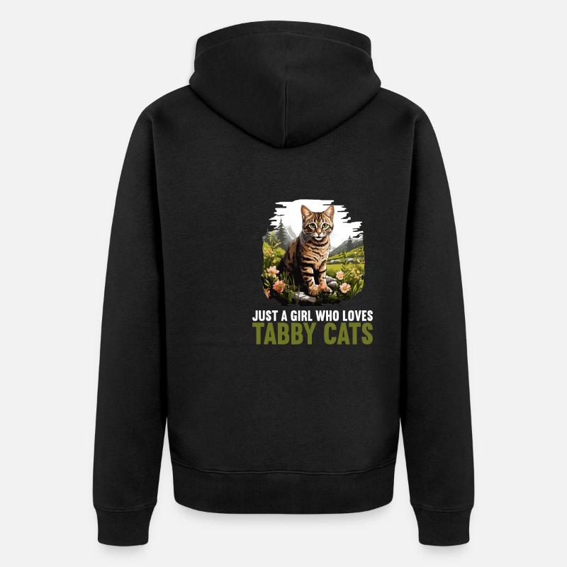 Tabby Kätzchen Tabby Katze - Unisex Premium Bio Zip Hoodie - Schwarz