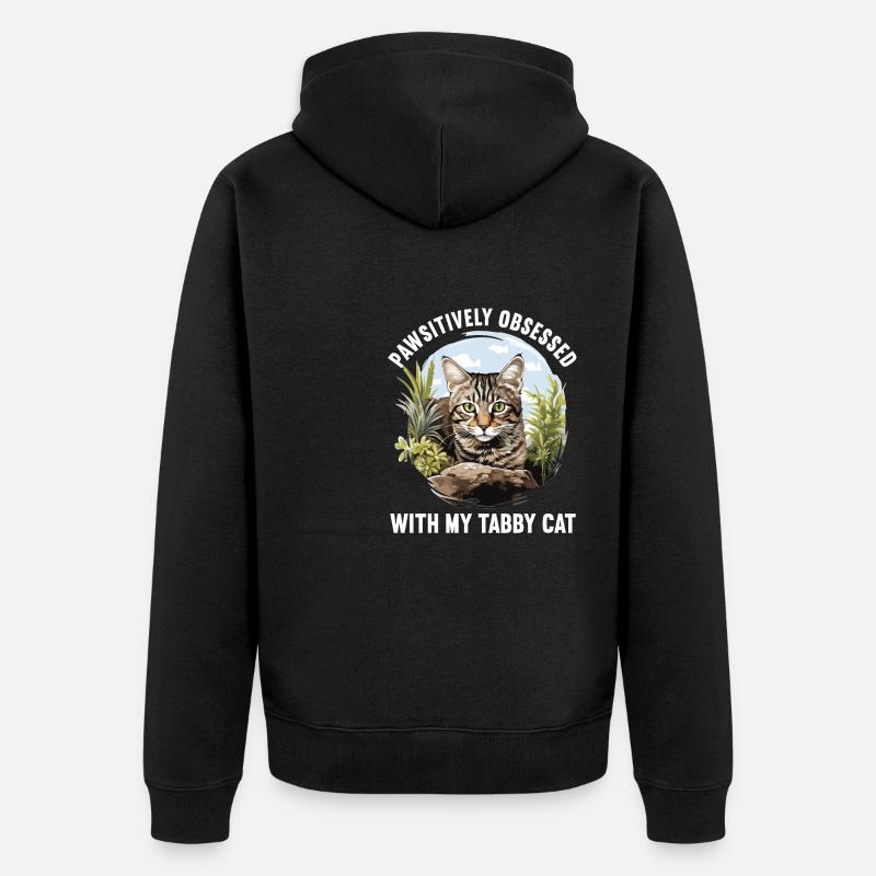 Tabby Kätzchen Tabby Katze - Unisex Premium Bio Zip Hoodie - Schwarz