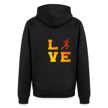 Course Femme Course Hommes Cross Country Running - Veste à capuche bio Premium Unisexe - noir - Dos - Nico (187cm)